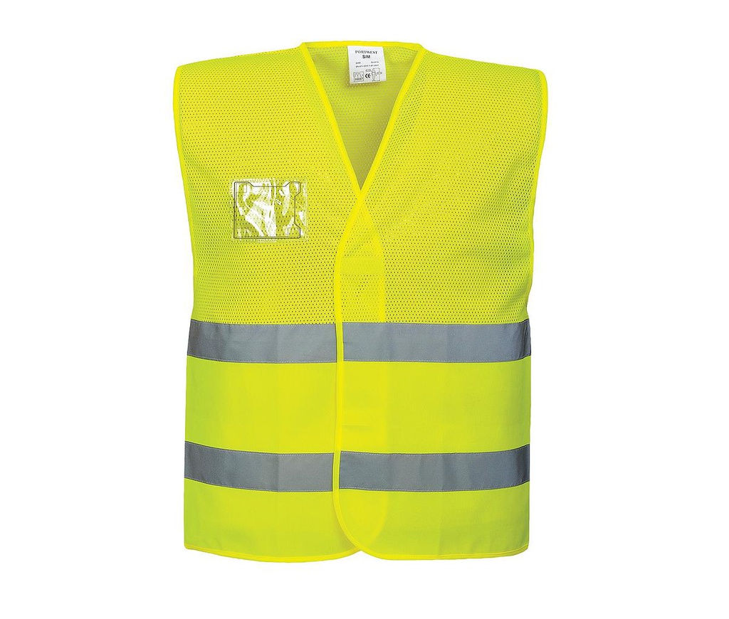 Gilet mesh C494 fluo geel