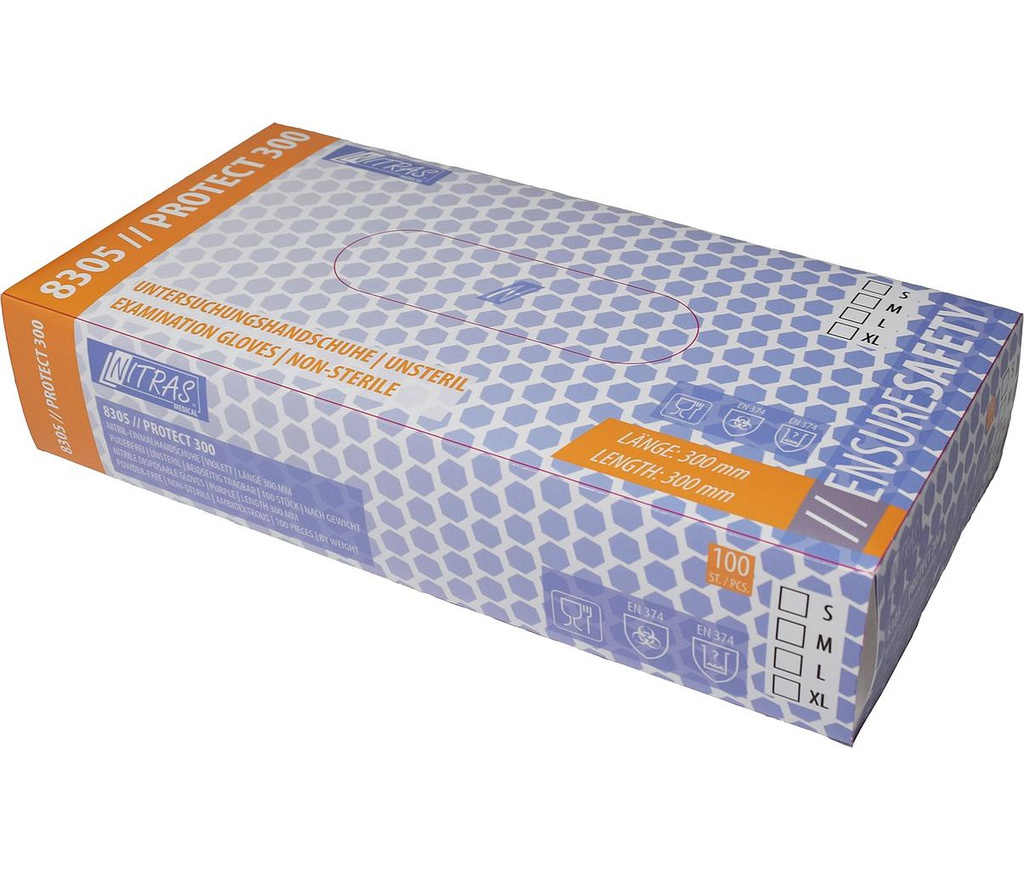 Wegwerphandschoen nitras 8305 nitril 30cm (100st)