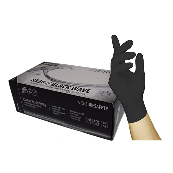 Wegwerphandschoen Nitras Black wave 8320 (100st)