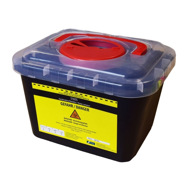 Sharp container, black, cap transparent, 51655