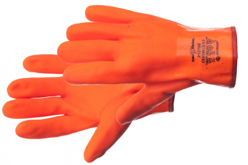 Handschoen Alaska pvc oranje 35cm