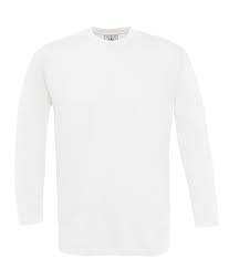 T-shirt B&C E150 Lange Mouwen wit