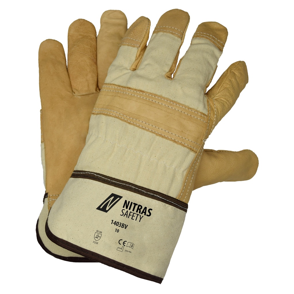 1403BV-10 NITRAS cow grain leather gloves