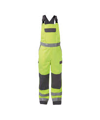 Bretelbroek Dassy Colombia fr-as fluo geel/grijs
