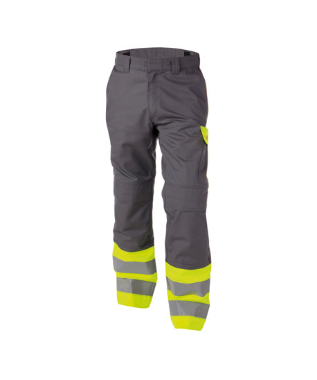 Broek Dassy Lenox FR-AS grijs/fluo geel