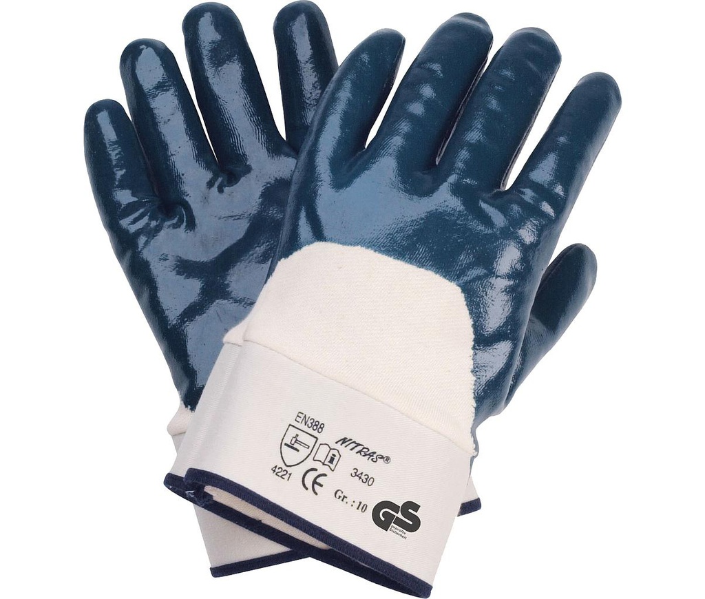 Handschoen blauw nitril met kap 03430