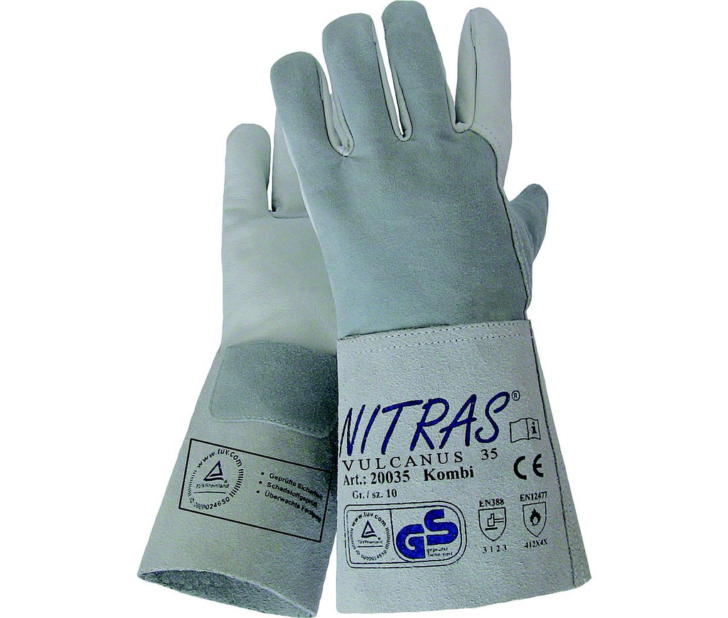 Handschoen rundsnerf/split leder 35cm 20035