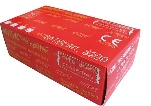 Latex wegwerphandschoenen gepoederd 100st 8201