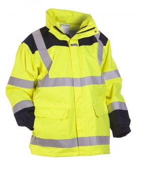 Parka hydrowear maasdam FR-AS fluo geel/navy