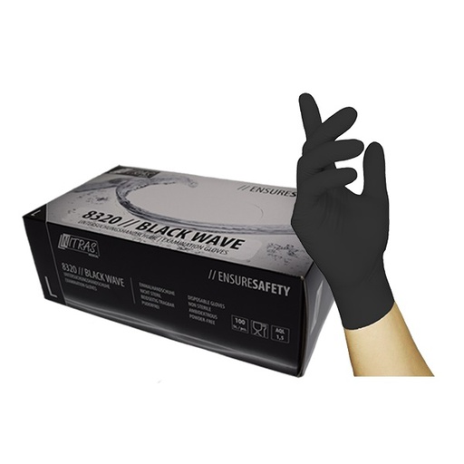 Wegwerphandschoen Nitras Black wave 8320 (100st)