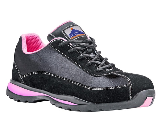 Schoen FW39 zwart/roze S1P laag