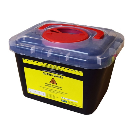 [150-00066] Nitras MCD Sharp container, black, cap transparent, 51655