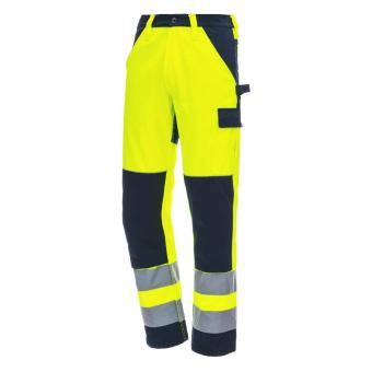 Broek nitras 7571 fluo geel/navy